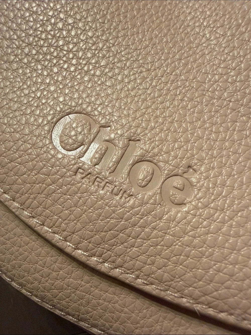 Chloe Pink Pebbled Leather Wristlet Clutch